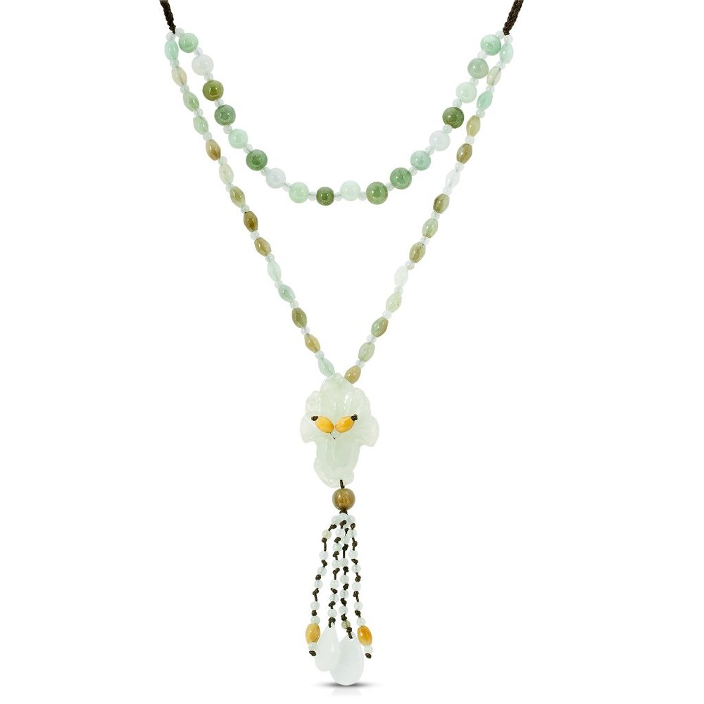 Toad Lily Flower Handmade Jade Necklace Pendant